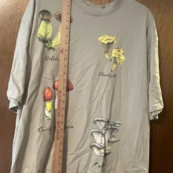 Mens Size XL Mushroom Tshirt Premium Heavy Cotton Boxy Fit Print Tee - Picture 7 of 10